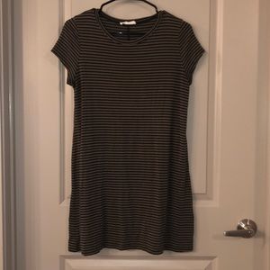 Olive Green & Black T-Shirt Dress